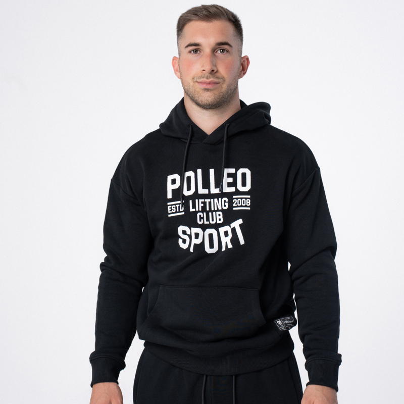 Polleo Men's Ares Terry Regular Hoodie, Black - S